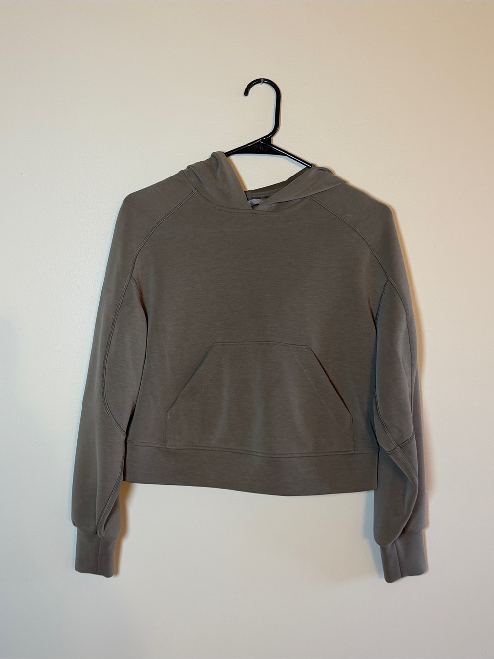 Lululemon Softstreme Crop Hoodie Taupe 2 Neutral Sweatshirt Like New